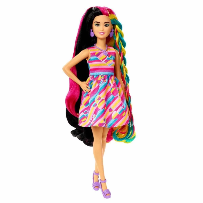 Barbie Upuzun Muhteşem Saçlı Bebekler HCM87 - Kumral-Kalp