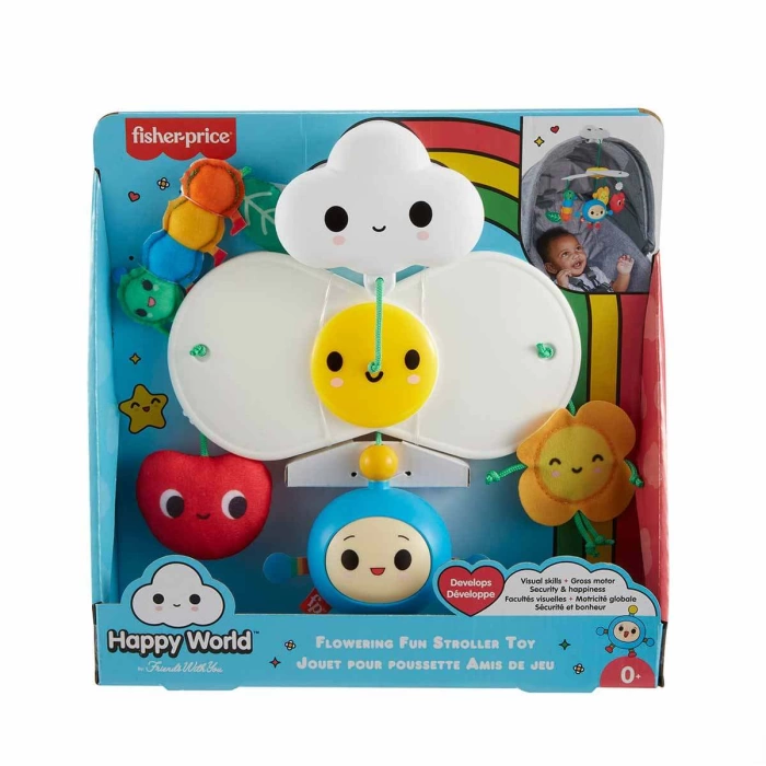 Fisher Price Mutlu Dünya Eğlenceli Bebek Arabası Oyuncağı HBW13