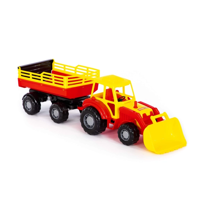 Römorklu Kepçeli Traktör - Kırmızı