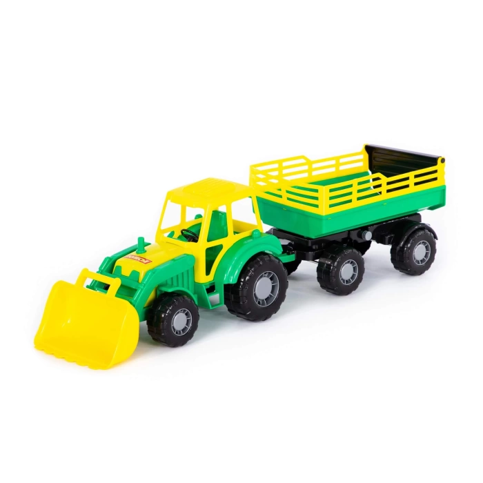 Römorklu Kepçeli Traktör - Yeşil