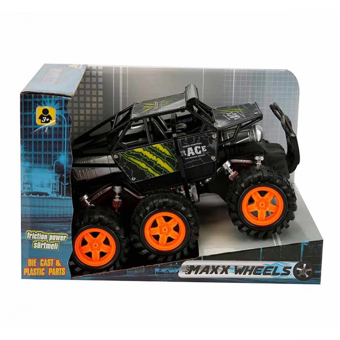 Maxx Wheels Rock Crawler Sürtmeli Araba 21 cm. - Siyah-Yeşil