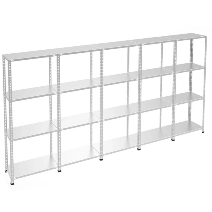 4 Katlı 5li Galvaniz Çelik Raf