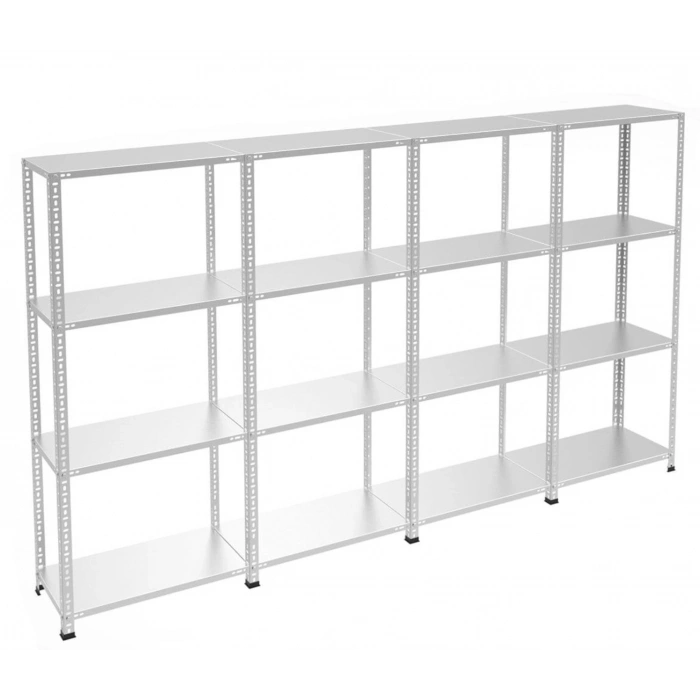 4 Katlı 4lü Galvaniz Çelik Raf