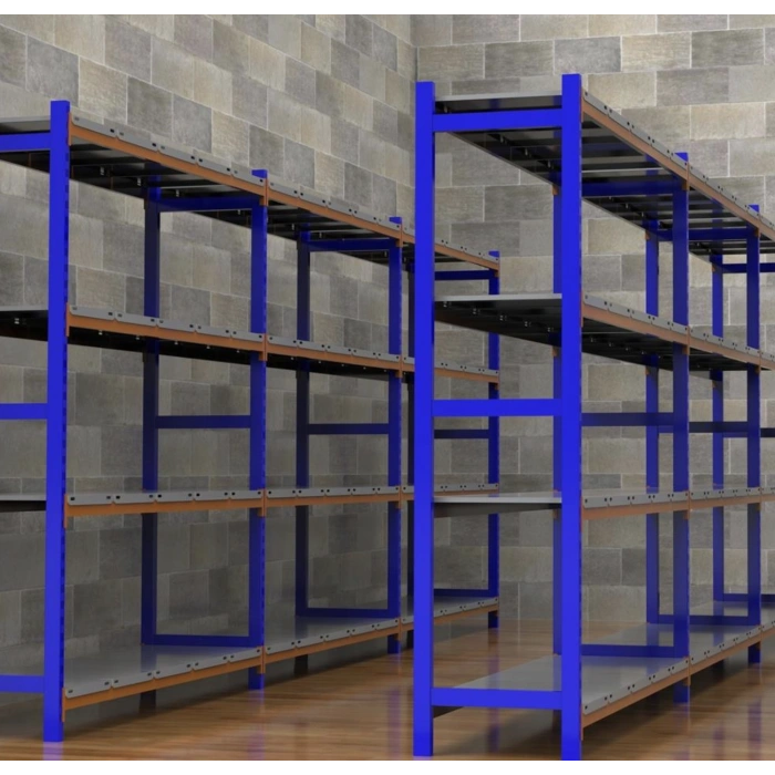 4 Katlı Duble Depo Rafı - 300-350 Kg Taşıma Kapasiteli Hafif Rack Raf