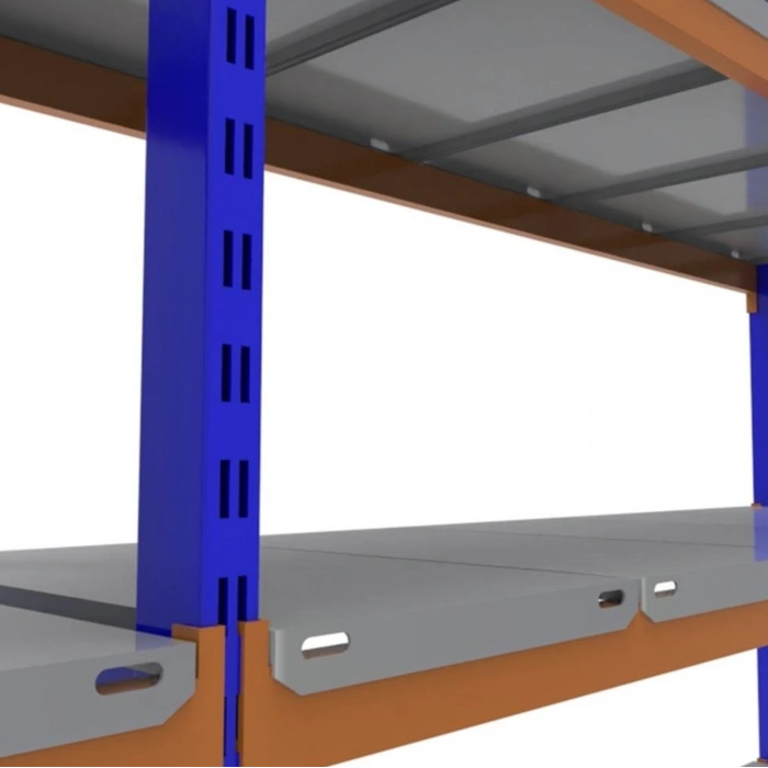 4 Katlı Duble Depo Rafı - 300-350 Kg Taşıma Kapasiteli Hafif Rack Raf