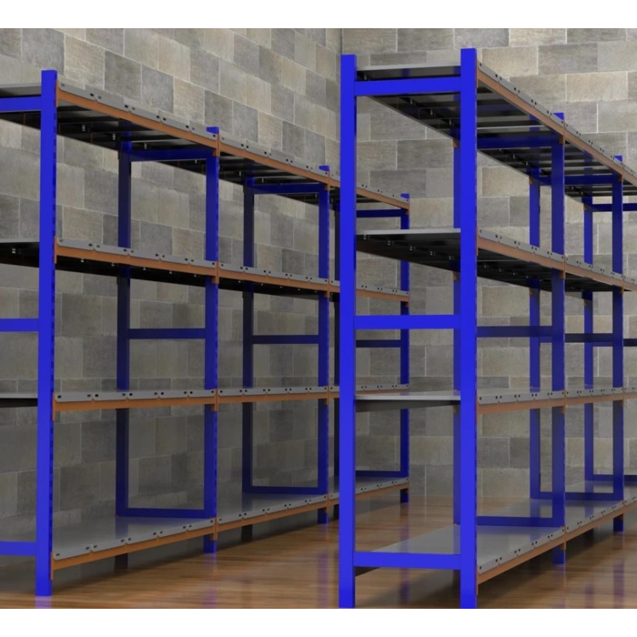 5 Katlı 3lü Depo Rafı - 300-350 Kg Taşıma Kapasiteli Hafif Rack Raf