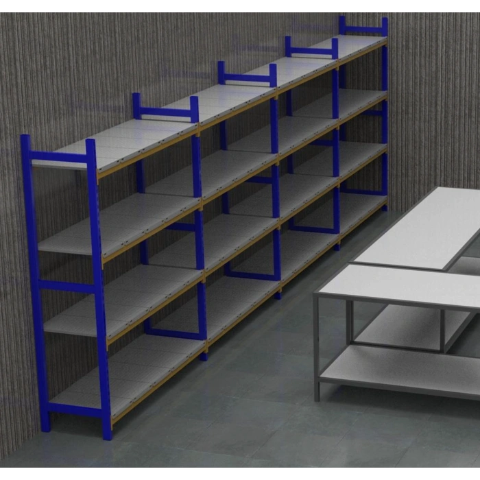 5 Katlı 3lü Depo Rafı - 300-350 Kg Taşıma Kapasiteli Hafif Rack Raf