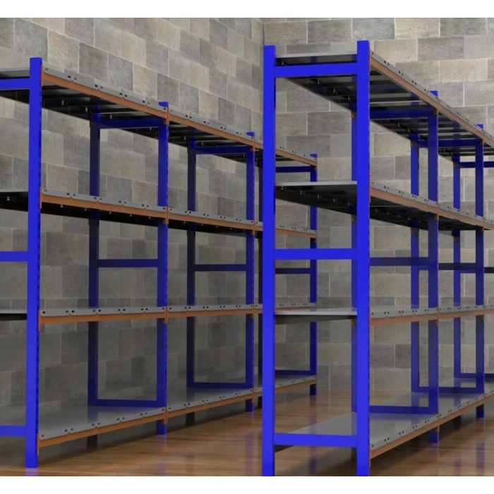 5 Katlı Duble Depo Rafı - 300-350 Kg Taşıma Kapasiteli Hafif Rack Raf