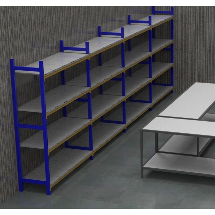 5 Katlı Duble Depo Rafı - 300-350 Kg Taşıma Kapasiteli Hafif Rack Raf