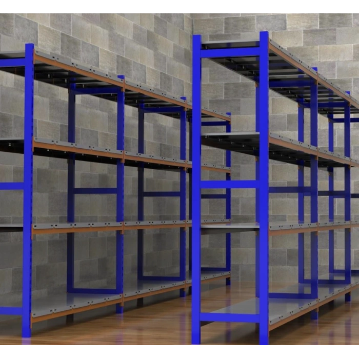 6 Katlı Duble Depo Rafı - 300-350 Kg Taşıma Kapasiteli Hafif Rack Raf