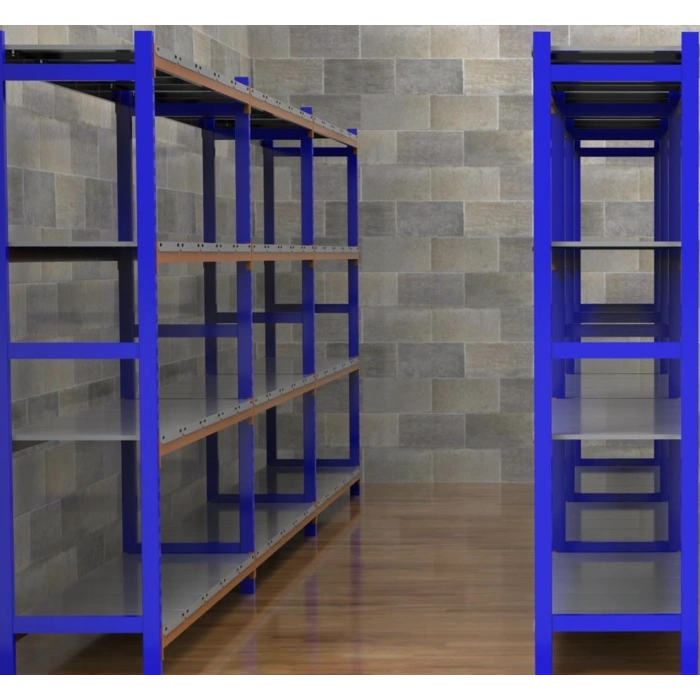 6 Katlı Duble Depo Rafı - 300-350 Kg Taşıma Kapasiteli Hafif Rack Raf