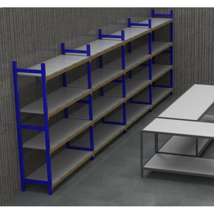 6 Katlı Duble Depo Rafı - 300-350 Kg Taşıma Kapasiteli Hafif Rack Raf