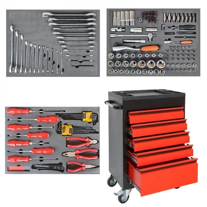 Akson 5 Çekmeceli 172 Parça Dolu Takım Arabası