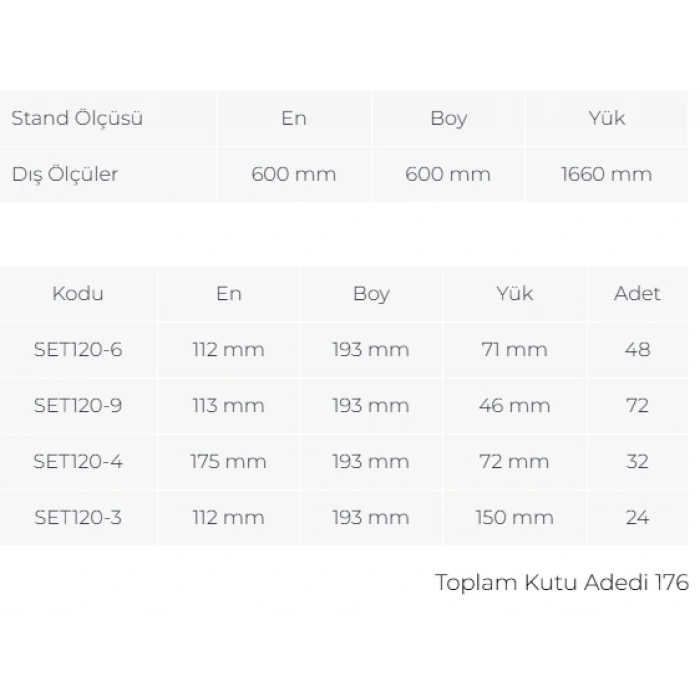 Çekmeceli Döner Metal Dolap MT 120-6