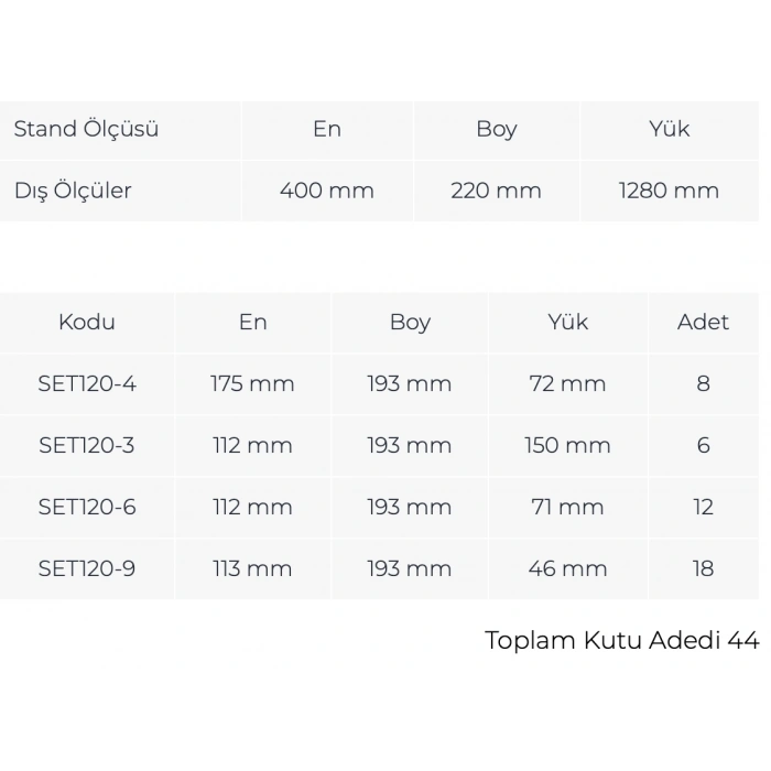 Çekmeceli Tek Yönlü Dolap TMD 120-118