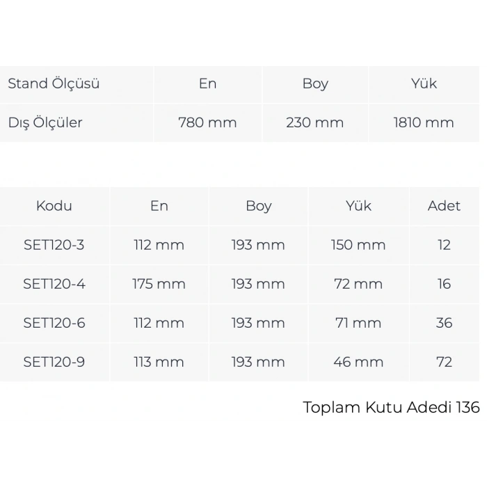 Çekmeceli Tek Yönlü Dolap TMD 120-6S