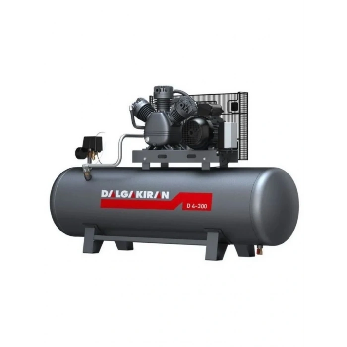 DALGAKIRAN 300 Litre Üç Kafalı 8 Bar Pistonlu Kompresör D4-300