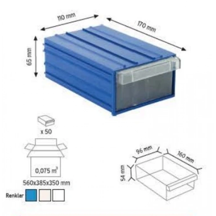 Plastik Çekmeceli Kutu 105