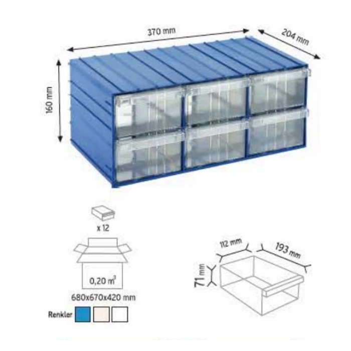 Plastik Çekmeceli Kutu 120-6
