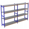 4 Katlı Duble Depo Rafı - 300-350 Kg Taşıma Kapasiteli Hafif Rack Raf