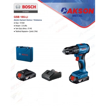 BOSCH GSB 185-LI AKÜLÜ DARBELİ DELME