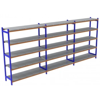 5 Katlı 3lü Depo Rafı - 300-350 Kg Taşıma Kapasiteli Hafif Rack Raf