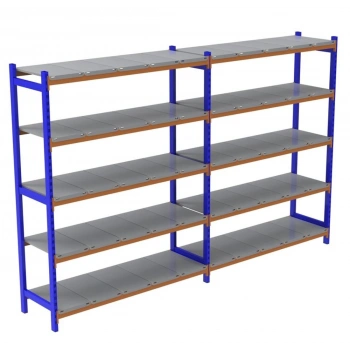 5 Katlı Duble Depo Rafı - 300-350 Kg Taşıma Kapasiteli Hafif Rack Raf