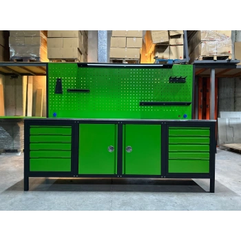 Akson 2.5 Metre 10 Çekmeceli - Dolaplı Takım Tezgahı