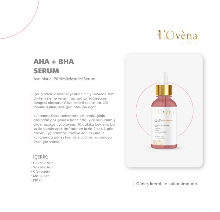 LOVENA DE PARİS - AHA - BHA SERUM - 30 ML