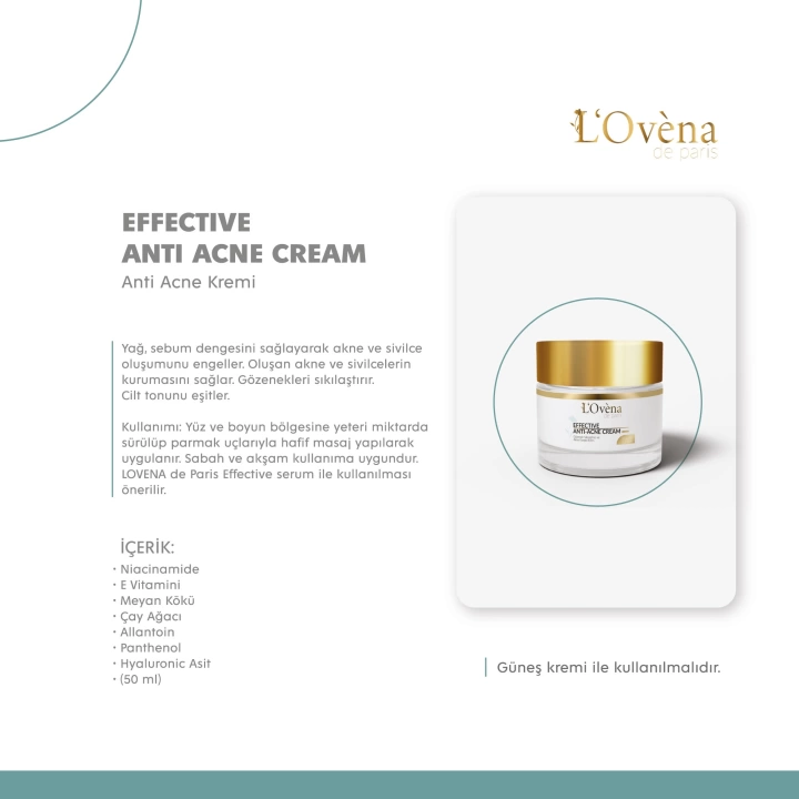 LOVENA DE PARİS - EFFECTIVE ANTI ACNE CREAM - 50 ML