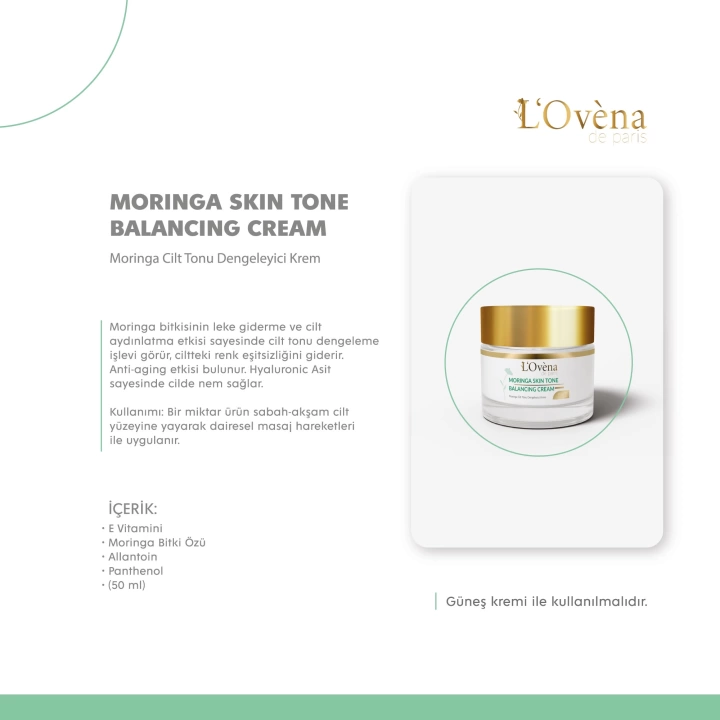 LOVENA DE PARİS - MORINGA SKIN TONE BALANCING CREAM - 50 ML