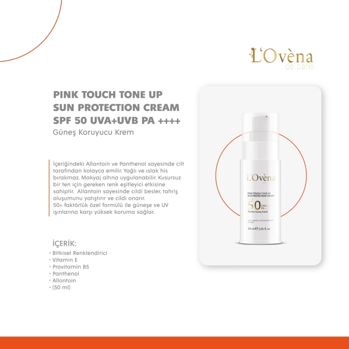 LOVENA DE PARİS - PINK TOUCH TONE UP SUN PROTECTION CREAM - 50 ML