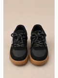 Dash Çocuk Günlük Spor Ayakkabı Bağcıklı Rahat Tabanlı Şık Sneaker - Siyah