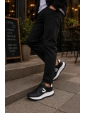Mamba Erkek Günlük Spor Ayakkabı Bağcıklı Rahat Tabanlı Casual Sneaker Siyah-Beyaz