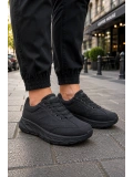 Quantum Erkek Günlük Spor Ayakkabı Rahat Tabanlı Bağcıklı Hafif Casual Sneaker - Siyah