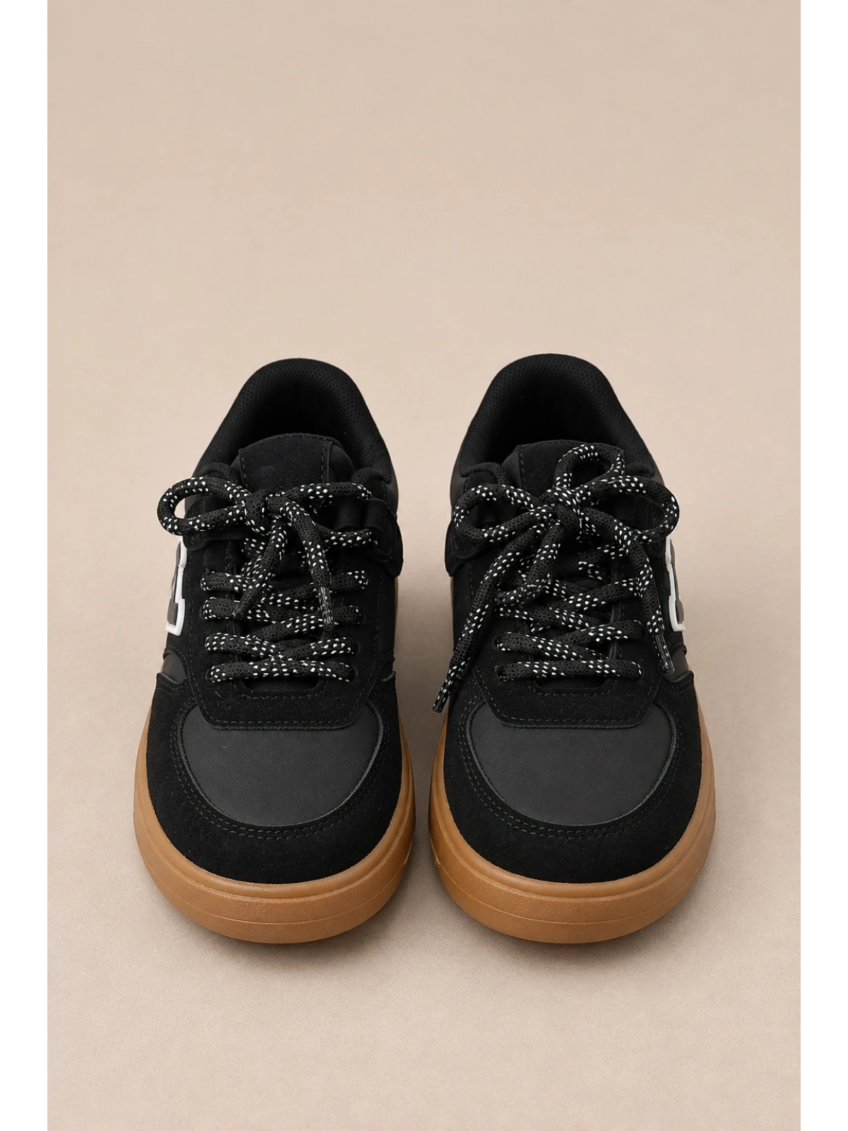 Dash Çocuk Günlük Spor Ayakkabı Bağcıklı Rahat Tabanlı Şık Sneaker - Siyah