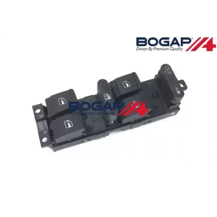 1J4959857C Cam Açma Anahtarı 4lü Yeşil Işık - Fabıa-Octavıa-Superb