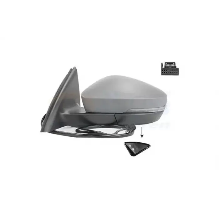 5E1857507AD Ayna Dış Dikiz Komple SOL Elektrikli Katlanır Aydınlatma 11 Kablo - Octavıa 2018-2021