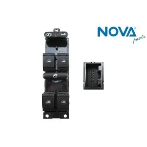 1J4959857C Cam Açma Anahtarı 4lü Yeşil Işık - Fabıa-Octavıa-Superb