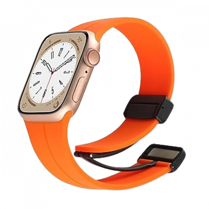 Piili Apple Watch 42-44-45-49 mm Rubber Kayış Turuncu