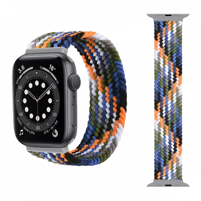 Piili Apple Watch Hasır Band Kamuflaj 42/44/45 mm Mavi