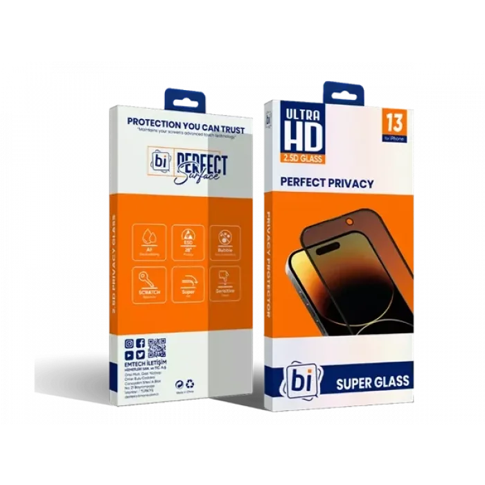 Binano 2,5D Privacy Super Glass iPhone 13/13 Pro/14/16E Ekran Koruyucu