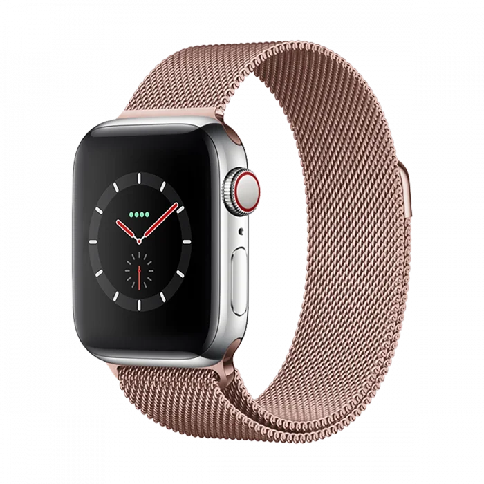Piili Apple Watch Metal Örgülü 42/44/45 mm Kayış Rose