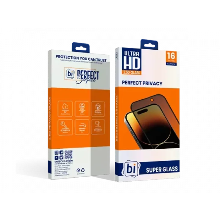 Binano 2,5D Privacy Super Glass iPhone 16 Pro Max Ekran Koruyucu