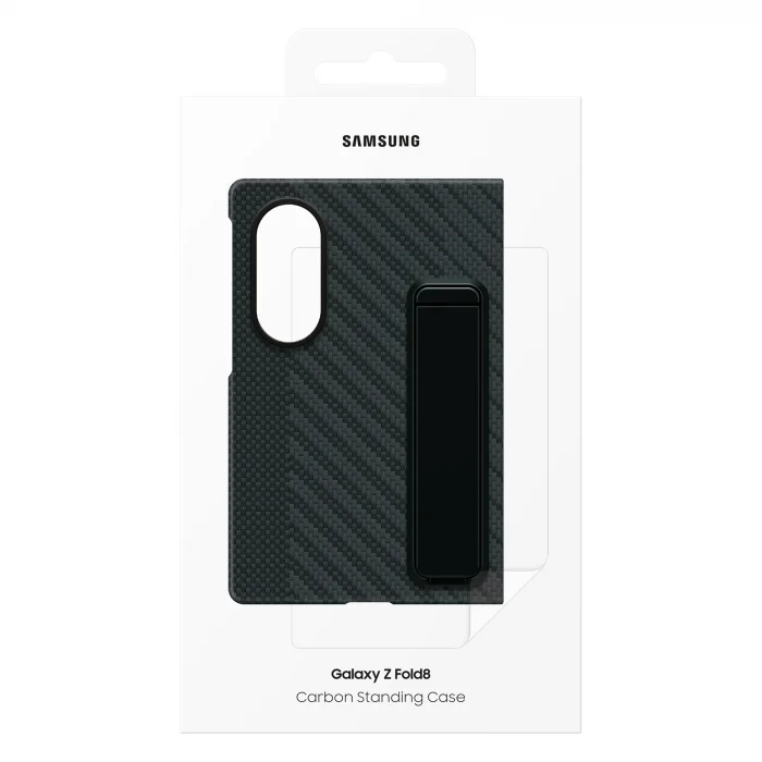Galaxy Z Fold8 Siyah Standlı Karbon Kılıf