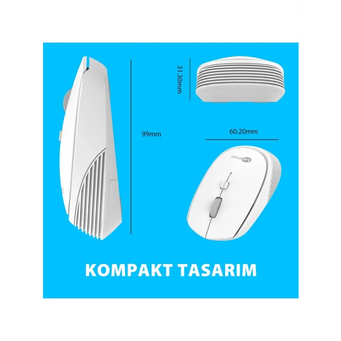 Lenovo Lecoo WS202 Ergonomik Optik Kablosuz Mouse Beyaz