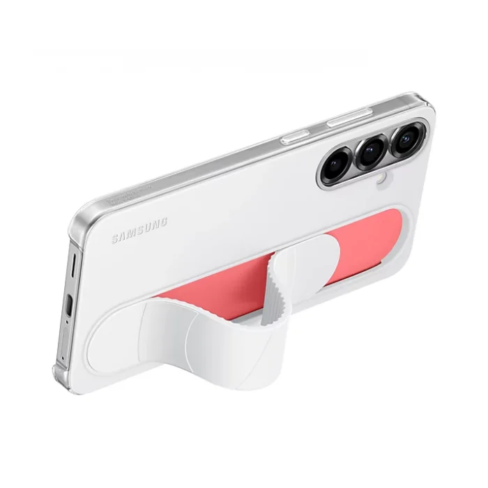Samsung Galaxy S25+ Standlı Kordonlu Kılıf Beyaz