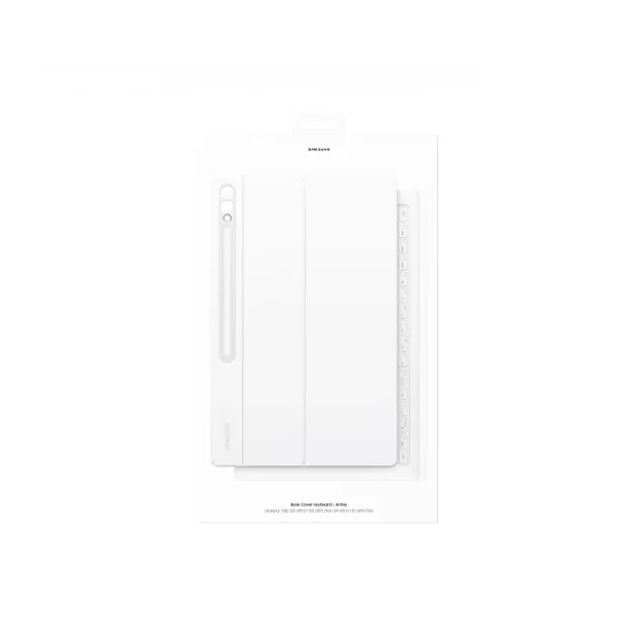 Samsung Galaxy Tab S10+ Klavyeli Mousepadli Kılıf Beyaz