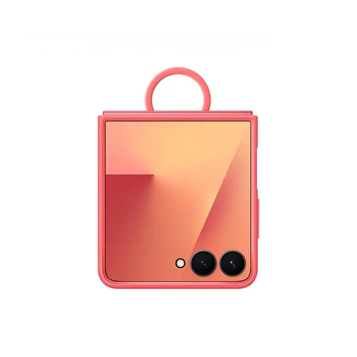 Samsung Galaxy Z Flip7 Yüzüklü Silikon Kılıf Kırmızı