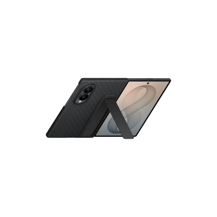 SAMSUNG GALAXY Z FOLD8 STANDLI KARBON KILIF SİYAH